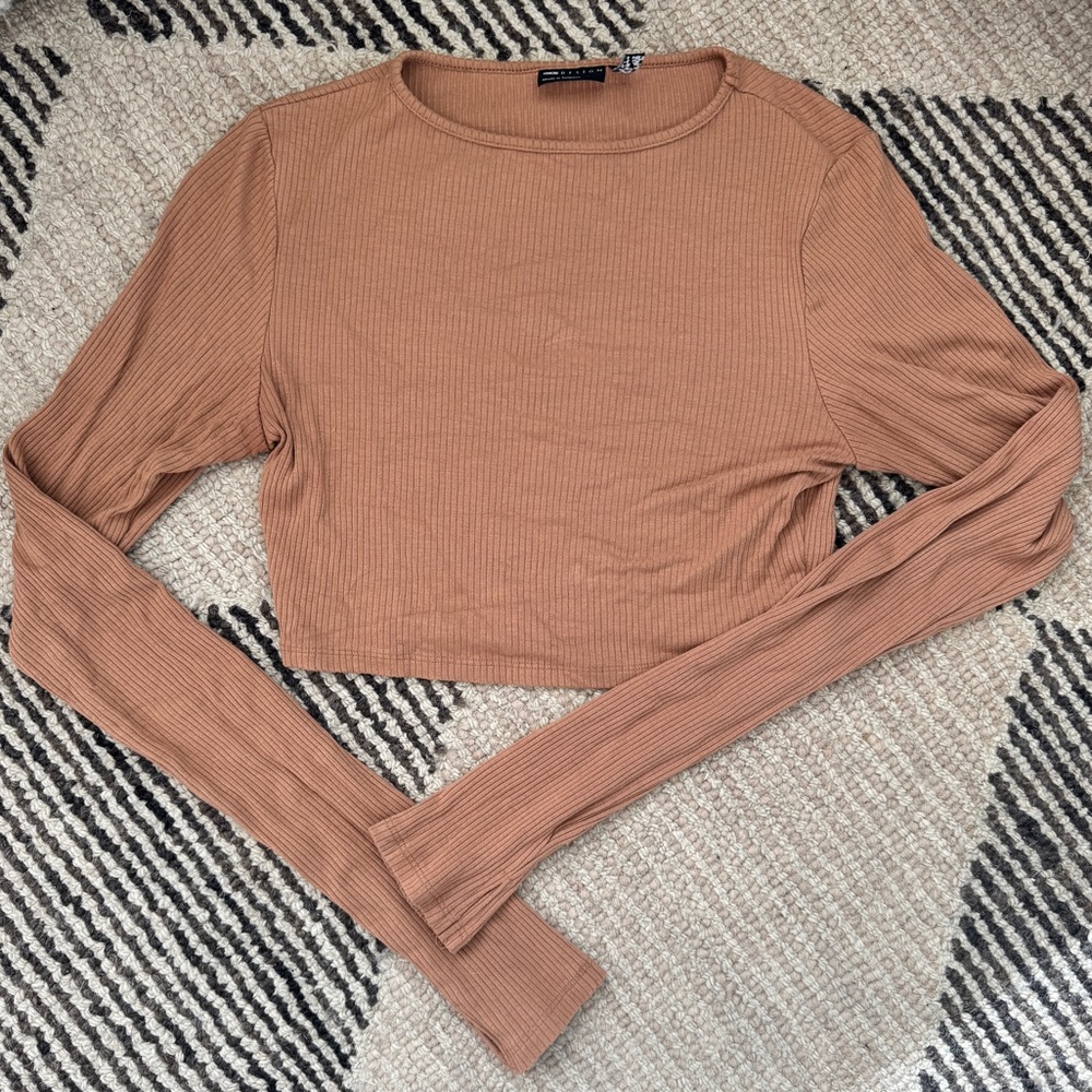 Camel Brown Cropped Long-Sleeve Top - ASOS